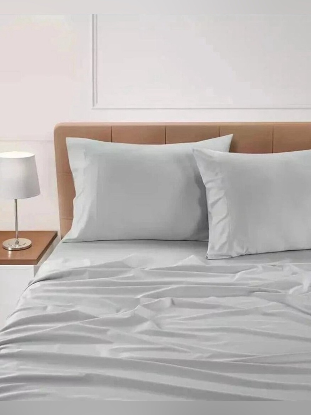 NWT SleepRX Macy's King Sheet Set Lunar Rock Light Grey Bamboo Cotton Cooling